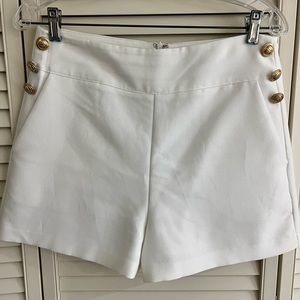 High waisted white shorts
